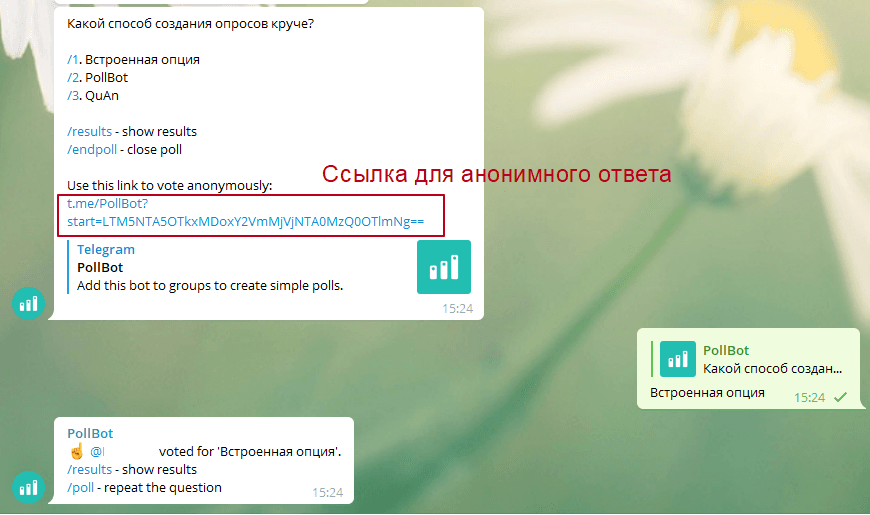 Ссылка для анонимного ответа